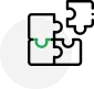 igsaw puzzle pieces securely connecting together, an icon representing the core value of teamwork and integrated problem-solving.