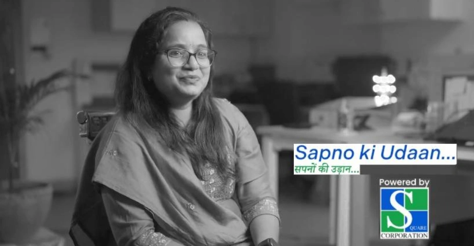 Video testimonial thumbnail featuring Nidhi sharing her positive employee experience and career growth journey at Square Corporation.