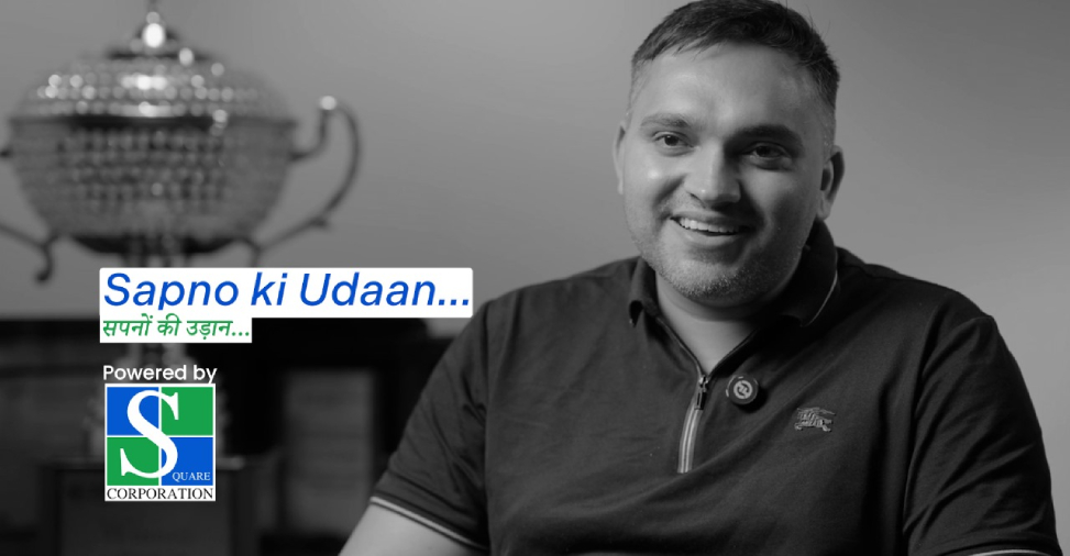 Video testimonial thumbnail featuring Rohit discussing his professional journey and positive employee experience at Square Corporation.